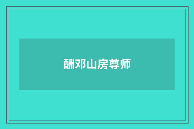 酬邓山房尊师