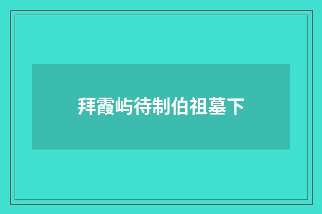 拜霞屿待制伯祖墓下