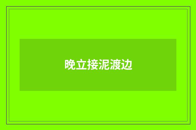 晚立接泥渡边