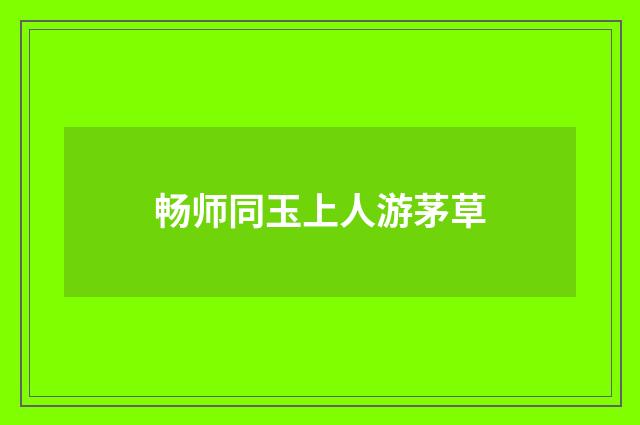 畅师同玉上人游茅草