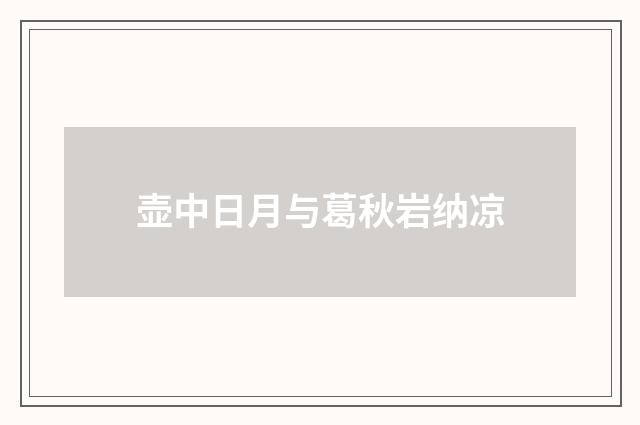 壶中日月与葛秋岩纳凉