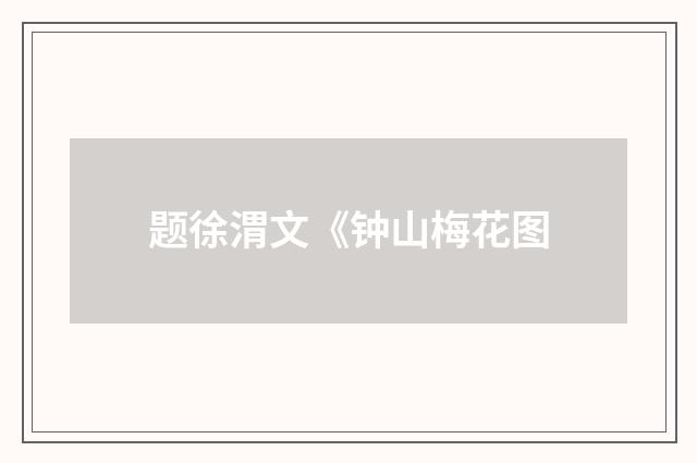题徐渭文《钟山梅花图