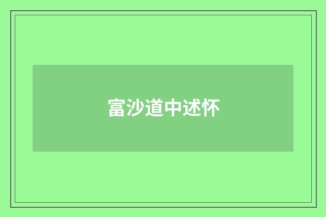 富沙道中述怀
