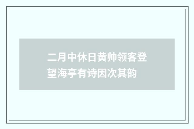 二月中休日黄帅领客登望海亭有诗因次其韵
