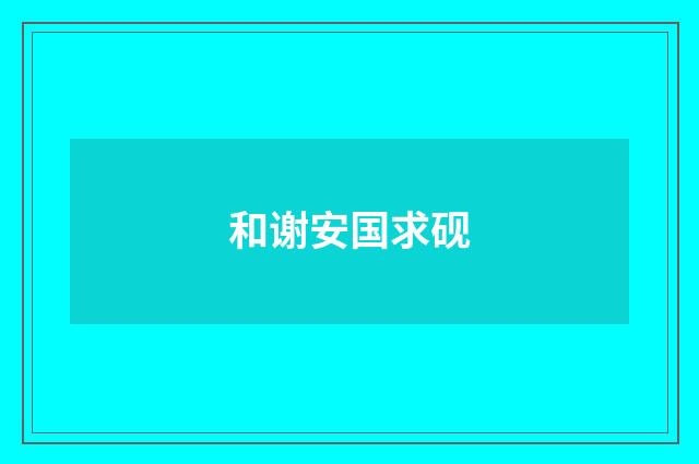 和谢安国求砚