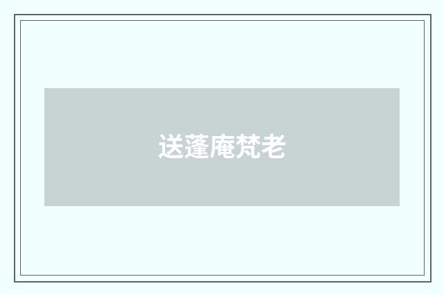 送蓬庵梵老