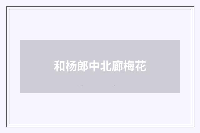 和杨郎中北廊梅花