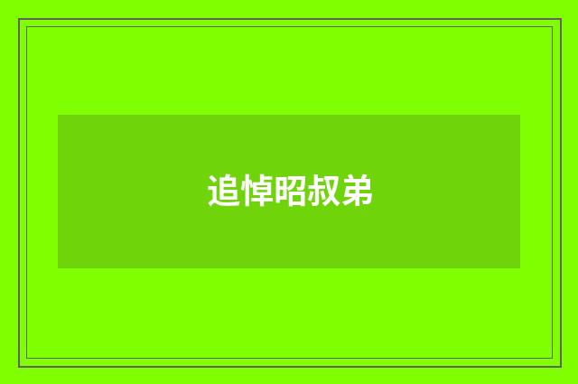 追悼昭叔弟