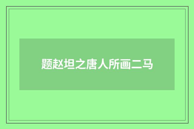 题赵坦之唐人所画二马
