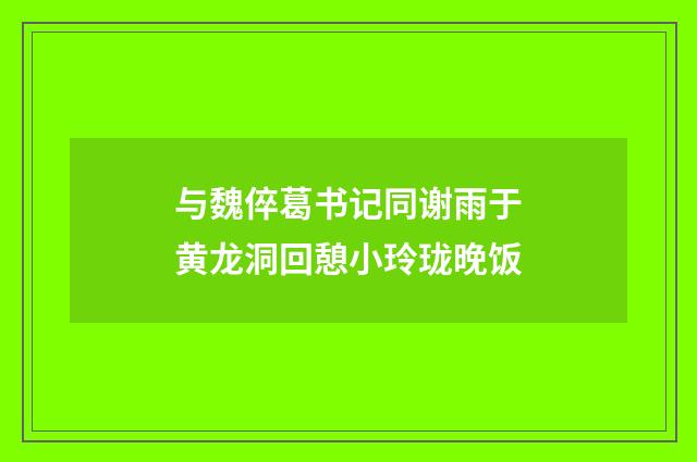 与魏倅葛书记同谢雨于黄龙洞回憩小玲珑晚饭