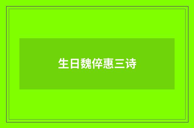 生日魏倅惠三诗