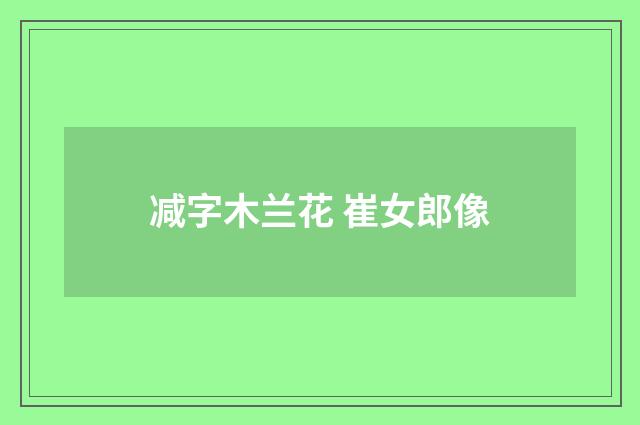 减字木兰花 崔女郎像