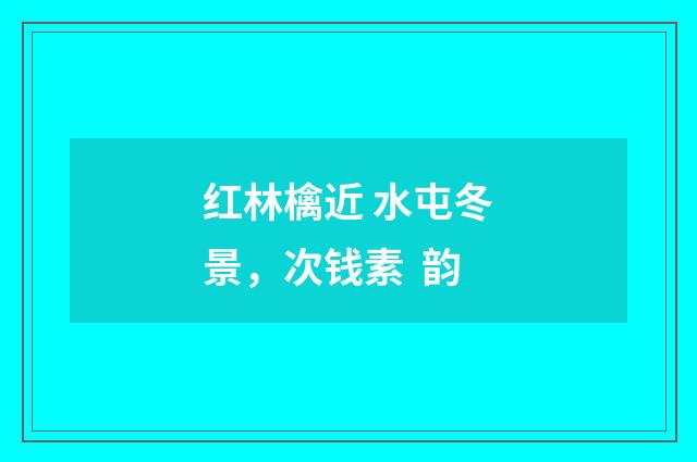 红林檎近 水屯冬景，次钱素 韵