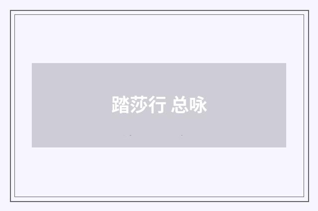 踏莎行 总咏