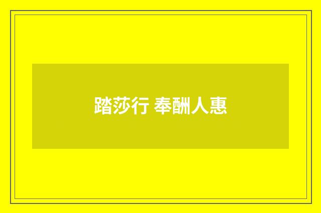 踏莎行 奉酬人惠