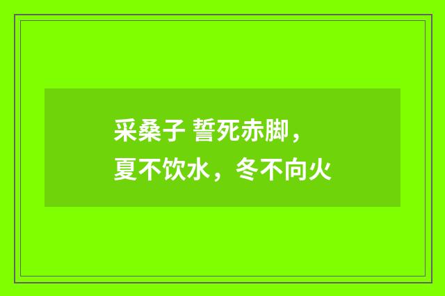 采桑子 誓死赤脚，夏不饮水，冬不向火