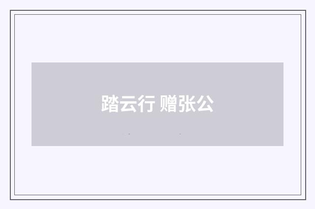踏云行 赠张公