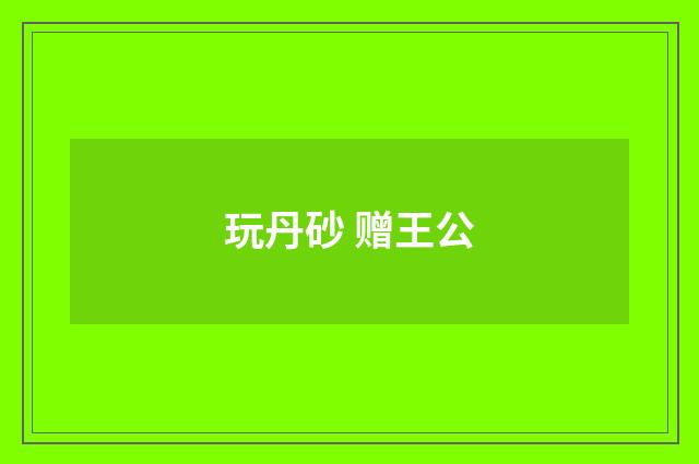 玩丹砂 赠王公
