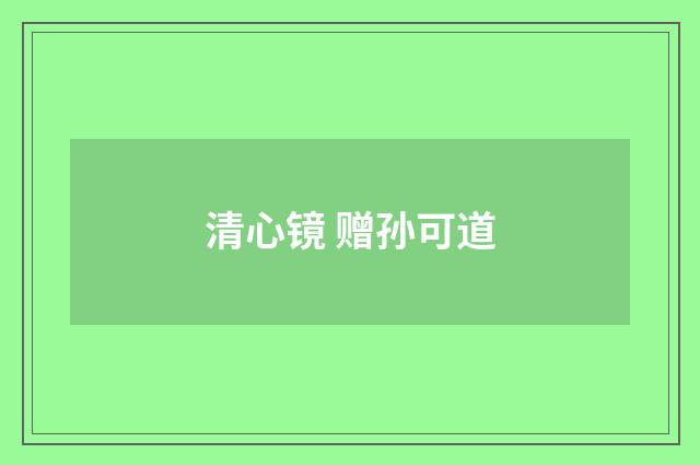 清心镜 赠孙可道