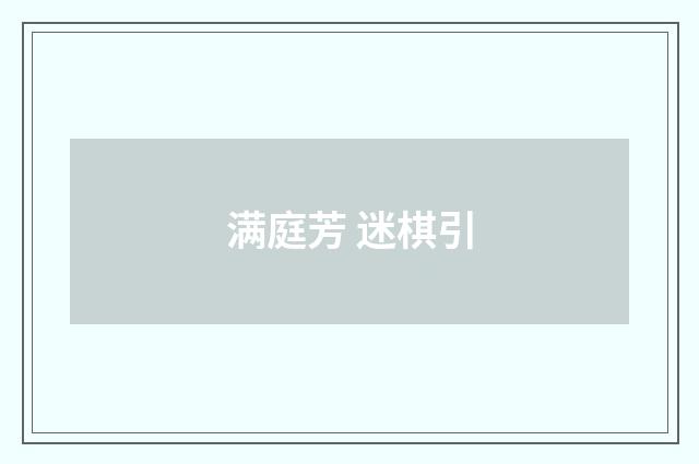 满庭芳 迷棋引