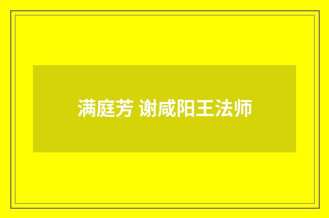 满庭芳 谢咸阳王法师