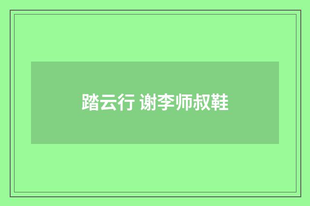 踏云行 谢李师叔鞋