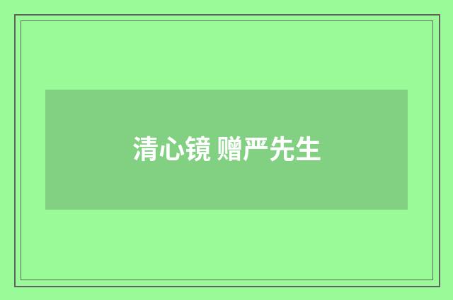清心镜 赠严先生