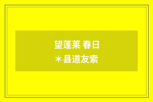 望蓬莱 春日＊县道友索