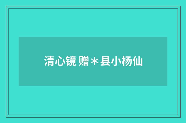 清心镜 赠＊县小杨仙