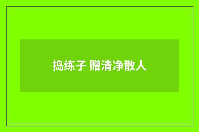 捣练子 赠清净散人