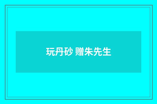 玩丹砂 赠朱先生