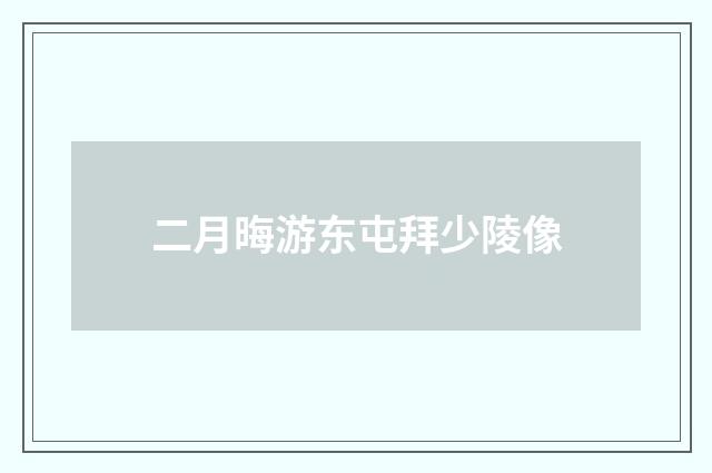 二月晦游东屯拜少陵像