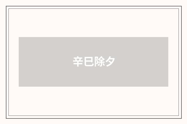 辛巳除夕