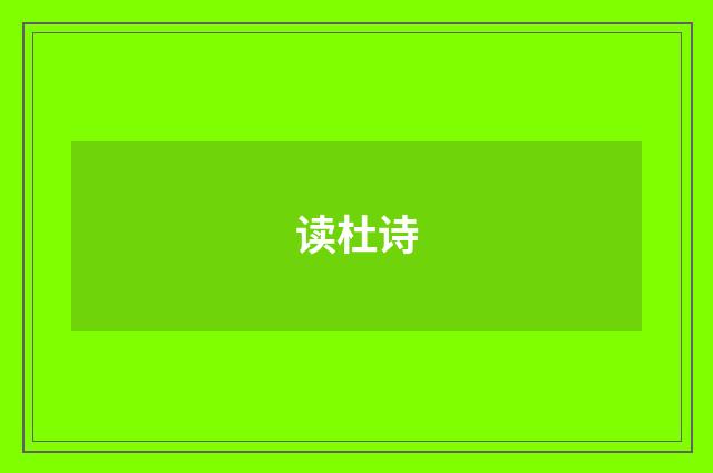 读杜诗