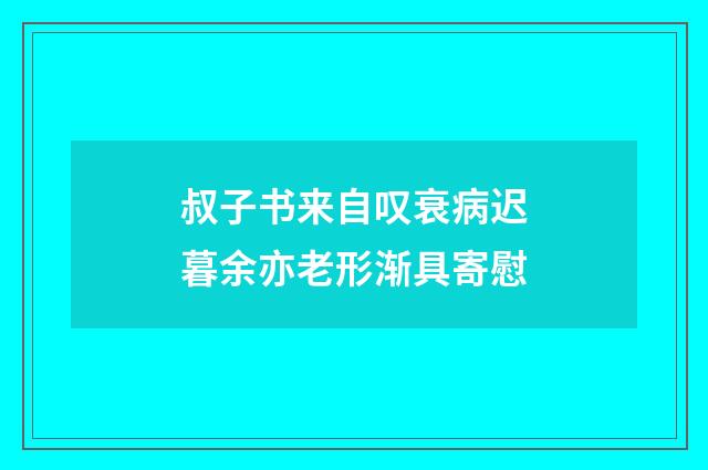 叔子书来自叹衰病迟暮余亦老形渐具寄慰