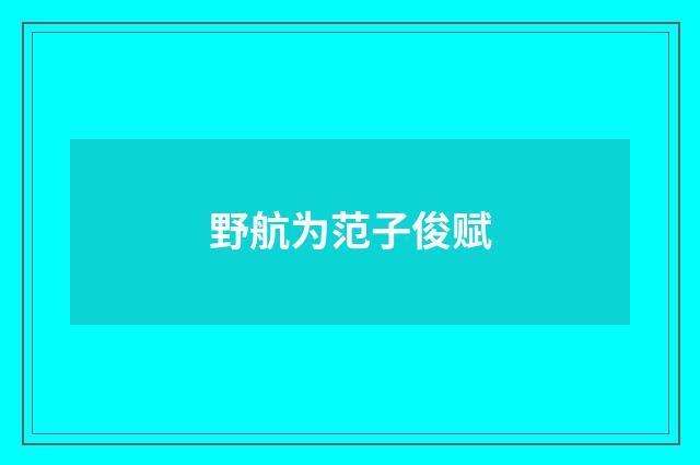 野航为范子俊赋