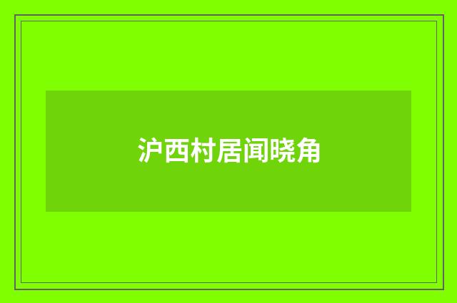 沪西村居闻晓角
