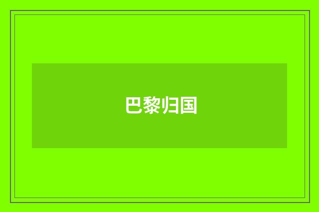 巴黎归国