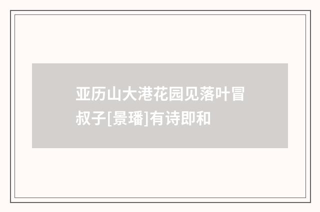 亚历山大港花园见落叶冒叔子[景璠]有诗即和