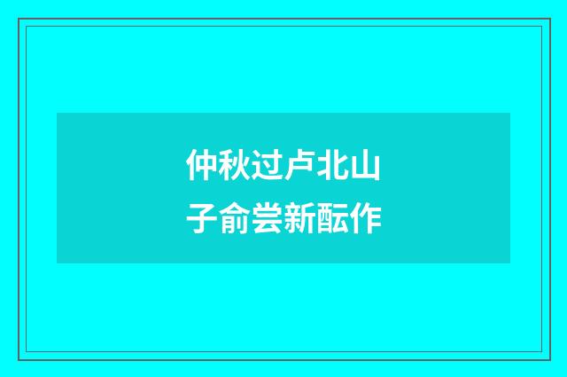 仲秋过卢北山子俞尝新酝作