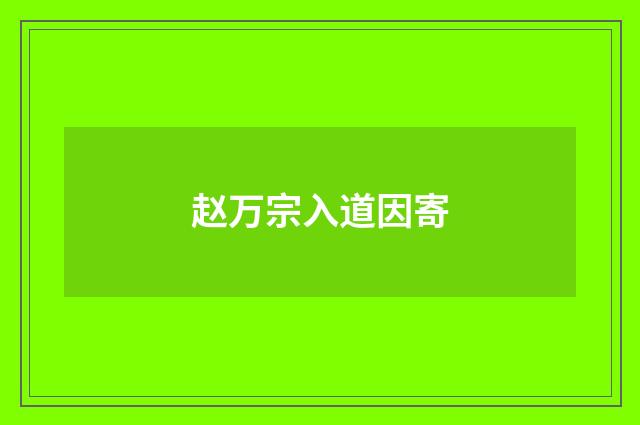 赵万宗入道因寄