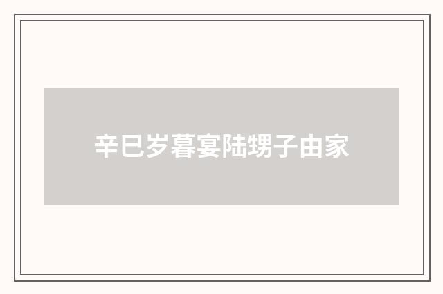 辛巳岁暮宴陆甥子由家