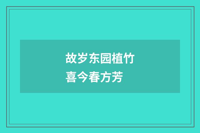 故岁东园植竹喜今春方芳