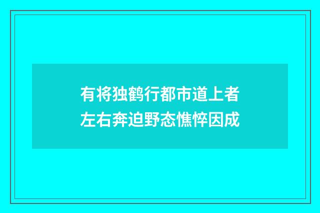 有将独鹤行都市道上者左右奔迫野态憔悴因成