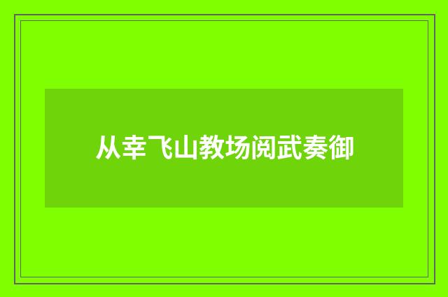 从幸飞山教场阅武奏御