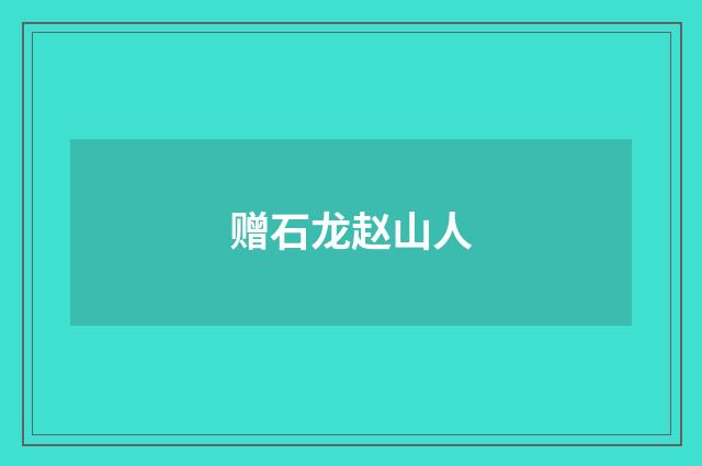 赠石龙赵山人