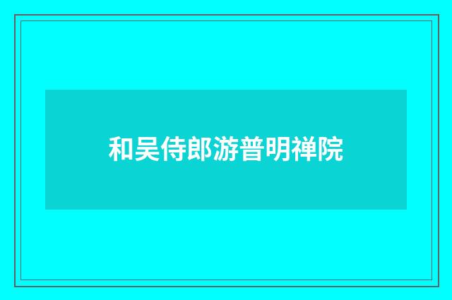 和吴侍郎游普明禅院