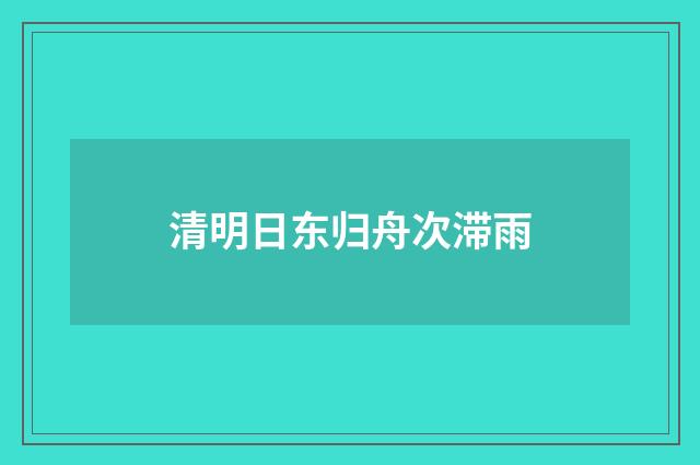 清明日东归舟次滞雨