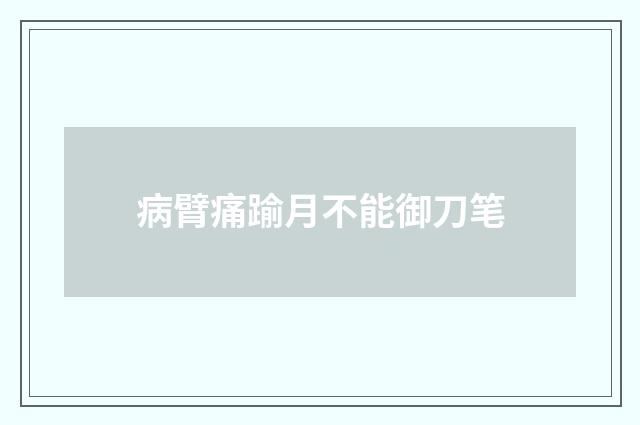 病臂痛踰月不能御刀笔