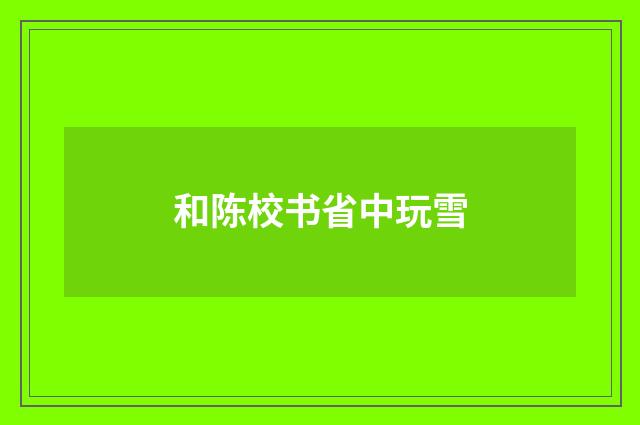 和陈校书省中玩雪